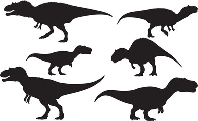 Allosaurus Silhouette – Minimal Vector Illustration on White Background