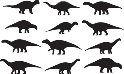 Amargasaurus Silhouette – Minimal Vector Illustration on White Background
