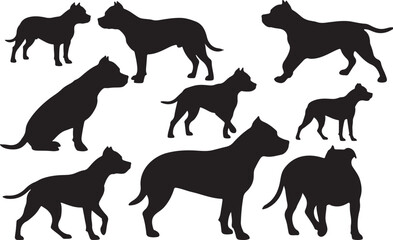 American Staffordshire Terrier Silhouette – Minimal Vector Illustration on White Background