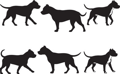 American Pit Bull Terrier Silhouette – Minimal Vector Illustration on White Background