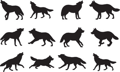 Apennine Wolf Silhouette – Minimal Vector Illustration on White Background