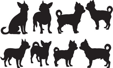 Apple Head Chihuahua Silhouette – Minimal Vector Illustration on White Background