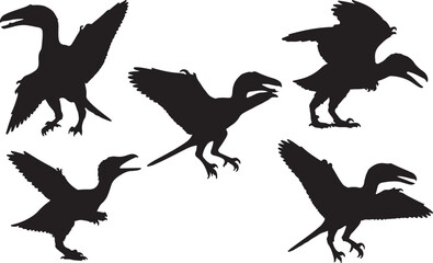 Archaeopteryx Silhouette – Minimal Vector Illustration on White Background