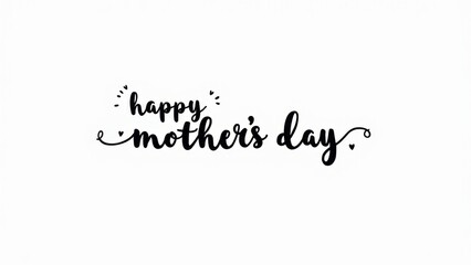 Happy Mother's Day Text, Black Lettering