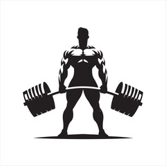 weightlifting bodybuilder vector silhouette clip art illustration