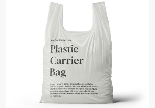 Plastic Carrier Bag Mockup - Front View