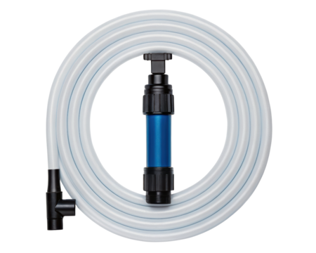 Durable hose with connectors for efficient water flow on a transparent background