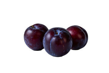 plums on a white background