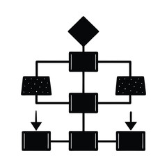 Clean Vector Flowchart with Sharp Arrows and Boxes
