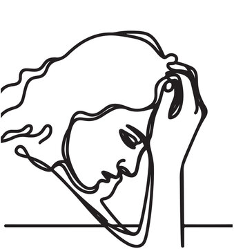 recommend clip art: Sad girl sitting. Sad girl with lonely expression. silhouette woman psychology I'm not okay