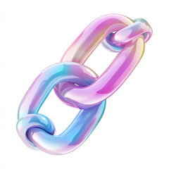Glossy Colorful Link Chain with Smooth Curves and Vibrant Hues