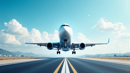 Airplane Taking Off on a Clear Day