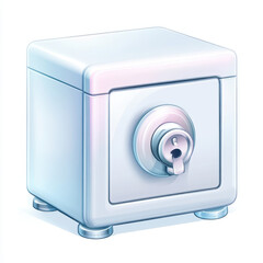 Sleek and Modern Safe with Circular Lock and Glossy Finish Design