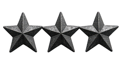 Obraz premium Three star general rank insignia military leadership achievement symbol on transparent background