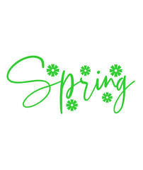 Spring typography design on plain white transparent isolated background for card, shirt, hoodie, sweatshirt, apparel, tag, mug, icon, poster or badge