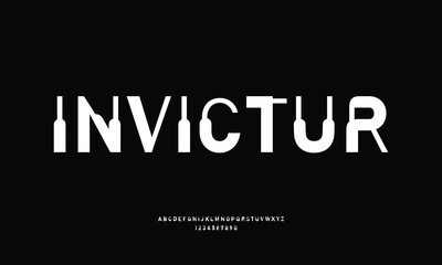 invictur is Modern Font. Sans Serif Font. Regular Italic Uppercase Typography urban style alphabet fonts for fashion, sport, technology, digital, movie, logo design, vector illustration