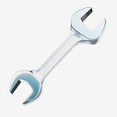 Modern Chrome Wrench Tool on Clean Background for Mechanics