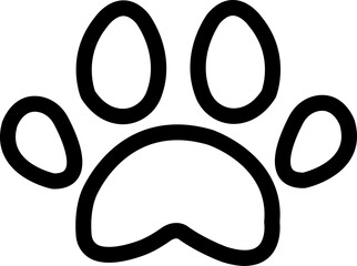 Dog paw print clip art design on plain white transparent isolated background for card, shirt, hoodie, sweatshirt, apparel, card, tag, mug, icon, poster or badge