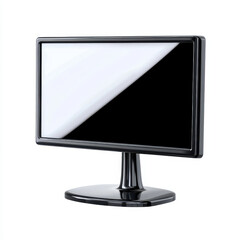 Modern Black Computer Monitor on White Background for Minimalist Design