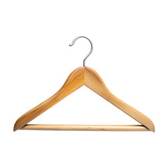 wooden hanger for clothes isolated on a transparent background