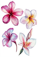 Fototapeta premium Vibrant Floral Illustrations in Watercolor Style for Design Projects