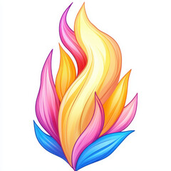 Vibrant Abstract Flame Design in Warm Colors and Dynamic Style
