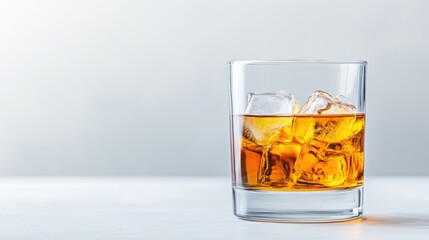 Whiskey rocks glass with ice