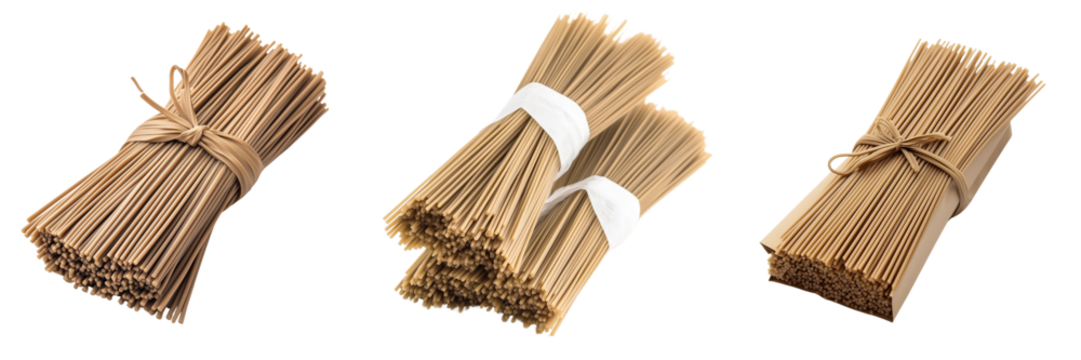 Set of Un arreglo rústico de tallos de trigo seco en una canasta tejida de mimbre sobre una mesa de madera envejecida on transparent png background. Ai generated