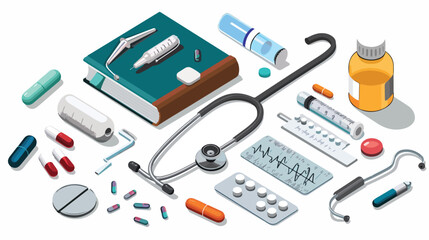 Professional Medical Design Concept on White Background Vector Illustration