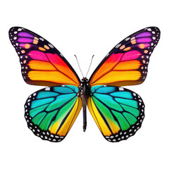 Fototapeta premium Nature's Rainbow Butterfly A Transformative Tribute to LGBTQ+ Pride and Identity Freedom, Isolated on Transparent Background