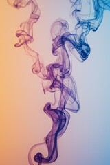 Colorful Smoke Swirls in Gradient Background with Artistic Flair