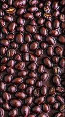 Obraz premium Delicious Chocolate Covered Coffee Beans, Sweet Treat Closeup in Natural Light, Food Texture
