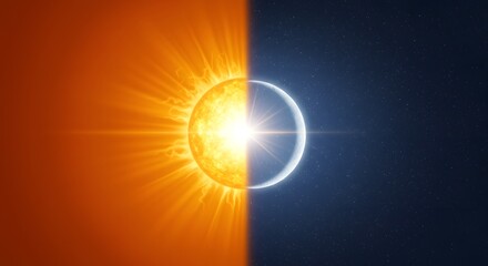 Sun and Moon Conjunction Visualizing Opposites Concept