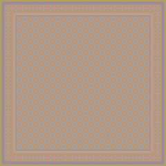 Fototapeta premium Hijab scarf flower abstract pattern.Ethnic geometric ornament with frame motif border hijab pattern.Design for fabric,print,scarves,shawl,kerchief,bandana,clothing,pareo,pillows,tablecloth,decoration.