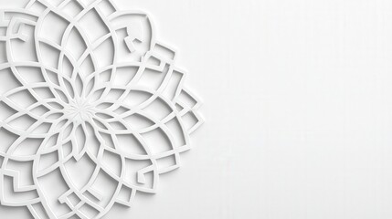 Fototapeta premium White Mandala Design on White Background