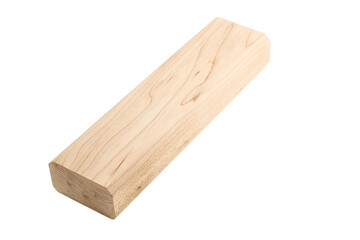 Long piece of wood is shown on a white background