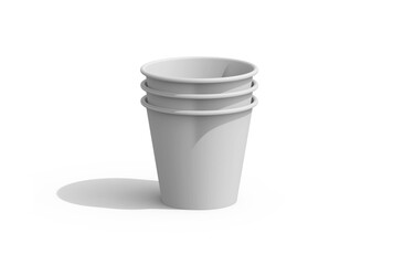 Paper coffee cup mockup blank image, white background