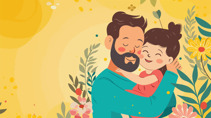 Obraz premium Fathers Day Yellow Background Vector Illustration Design
