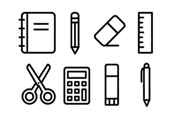 outline vector icons of personal location uses: home pin, work location, gym, favorite café, friend’s house, meeting point, delivery address, school pin. set of line style icons in a modern,