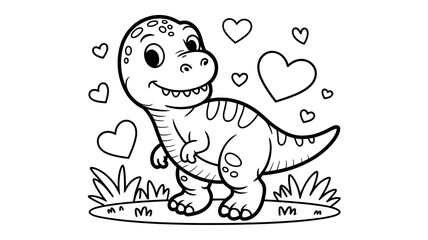 Fototapeta premium Cute funny cartoon animal illustration of a happy green character with a smile