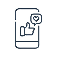Social app interaction icon, mobile UI feedback symbol