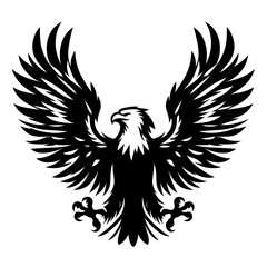 Obraz premium illustration silhouette eagle on white background