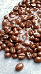 Obraz premium Gourmet Chocolate Covered Coffee Beans: Delicious and Irresistible Treat, Perfect for Indulgence or Gifts