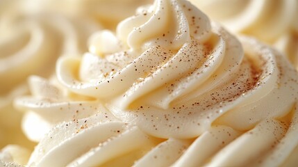 Fototapeta premium Close-up view of swirls of creamy vanilla frosting.