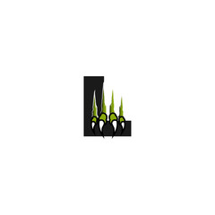 Letter L with Claw & Scratch logo design,Vector