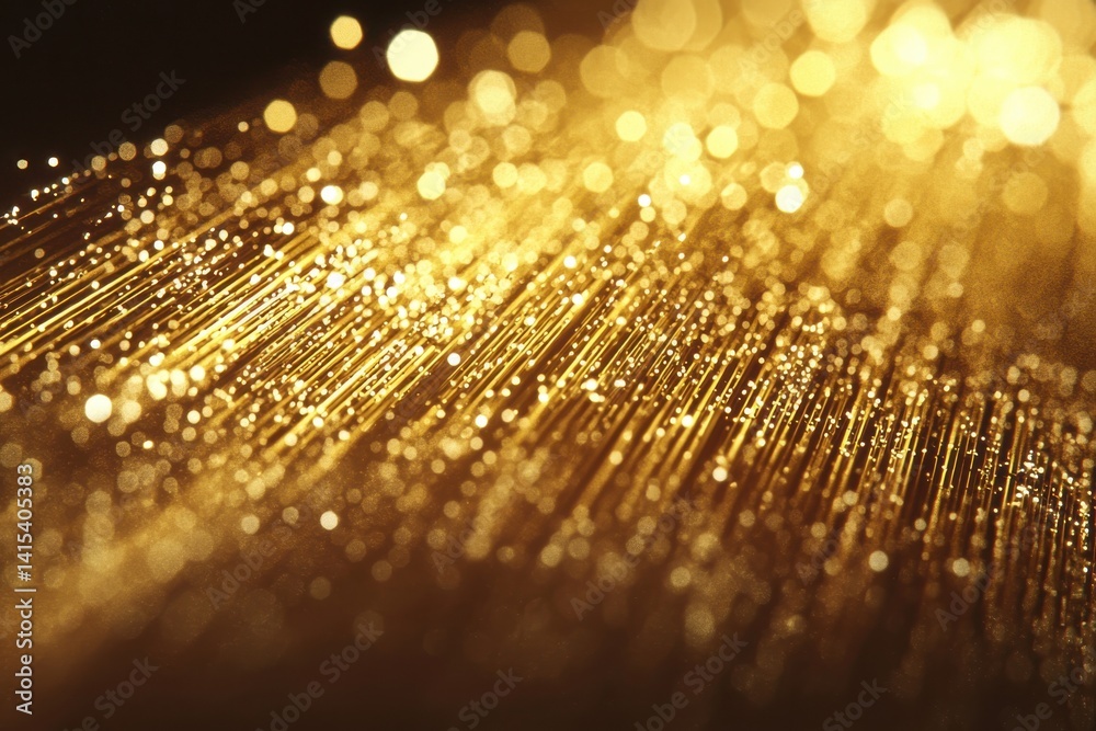 Wall mural sparkling golden light rays creating a magical atmosphere background