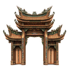 Temple gate on transparent background