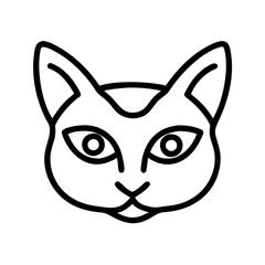 Cat face outline drawing vector illustration pet kitten animal feline simple graphic design icon logo