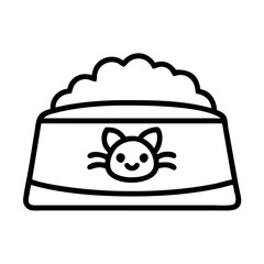 Cat food bowl vector illustration for pet care products and supplies design element graphic art