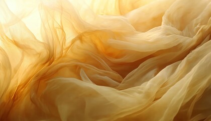 Fototapeta premium Golden Tulle Waves: A Captivating Play of Light and Shadow on Delicate Fabric